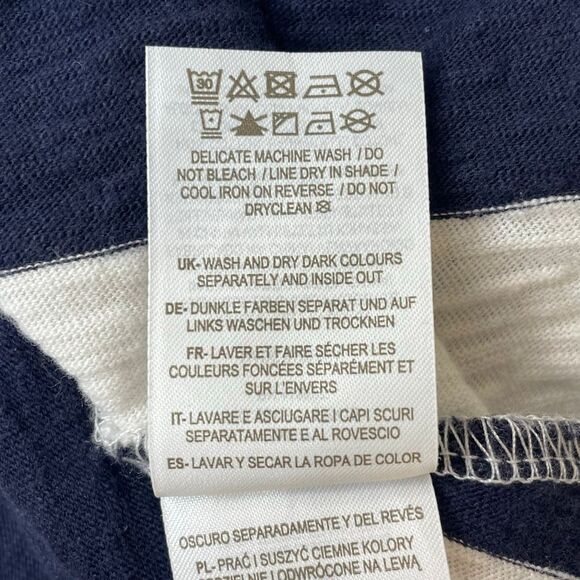 Boden British Striped Cotton T-Shirt Midi Dress Blue Stripe Size 12P - Picture 10 of 12